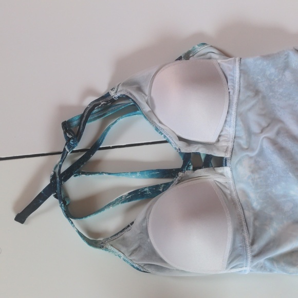 TORRID blue & white  "Blue Ocean" corset swimsuit, sz 0 / 12 (sold out) slimming - Picture 10 of 16